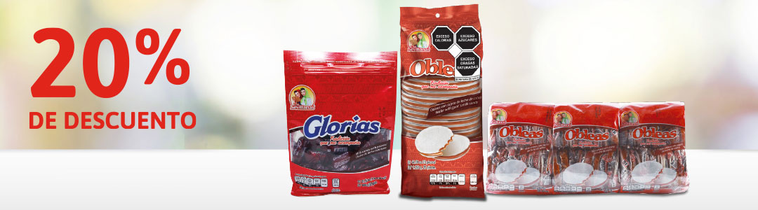 dulces-glorias-obleas Promoción Pilas Duracell 20% de Descuento